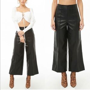 FOREVER 21 Faux Leather Ankle Pants